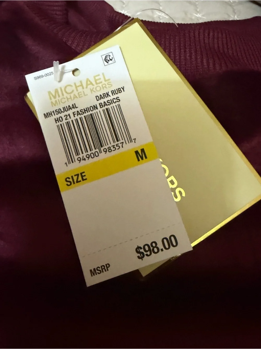Michael Kors Cold-Shoulder Velvet Long-Sleeve Top - Burgundy